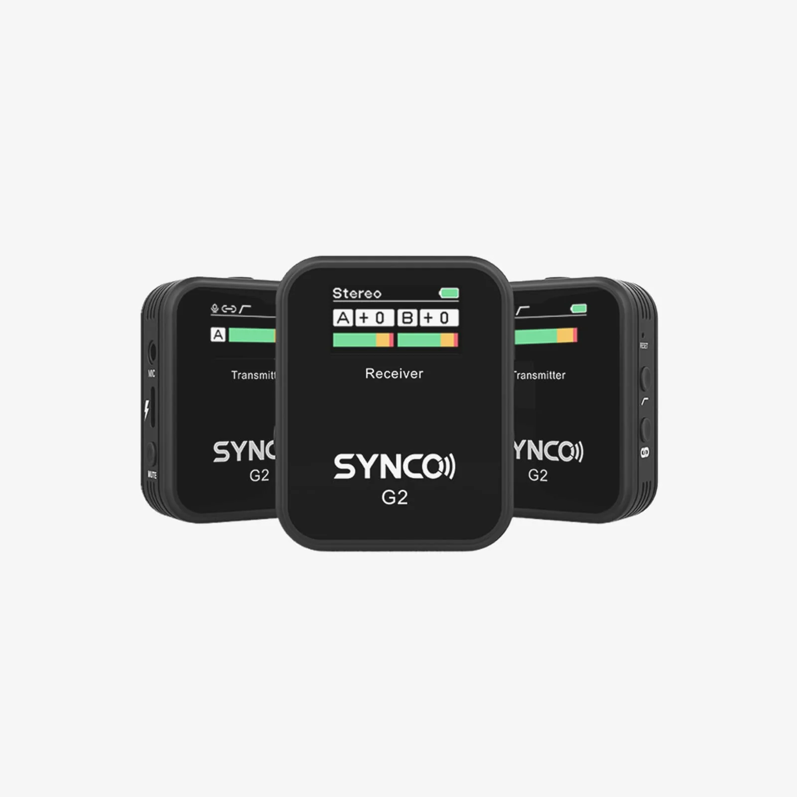 SYNCO G2(A2) Quality Dual Wireless Microphone, 2 Transmitters, 8h Recording, 200m Transmission Range, TFT Screen