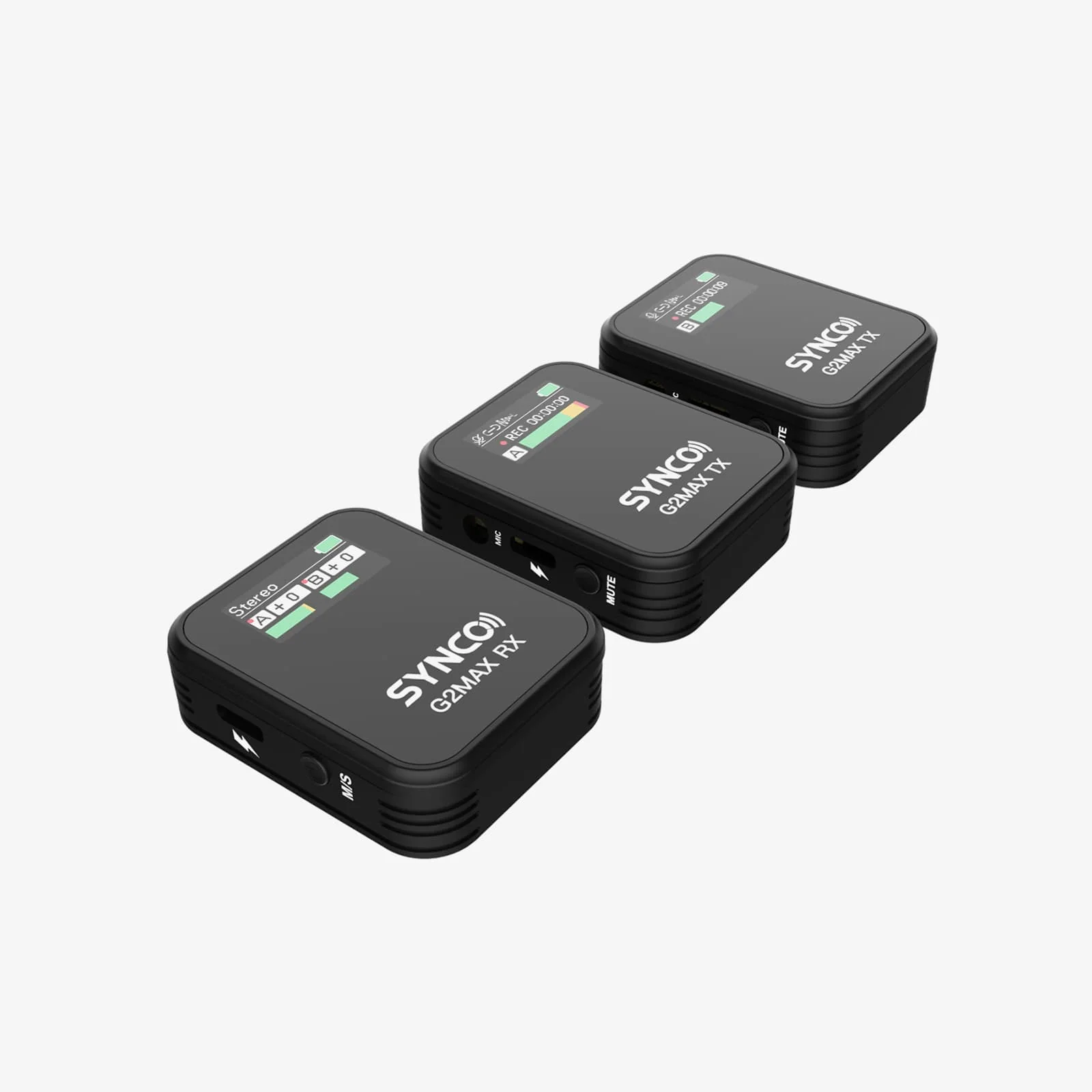 SYNCO G2 Max Wireless Microphones for Video, 8GB Onboard Recording, 8h Recording, 200m Transmission, TFT Screen - Image 2