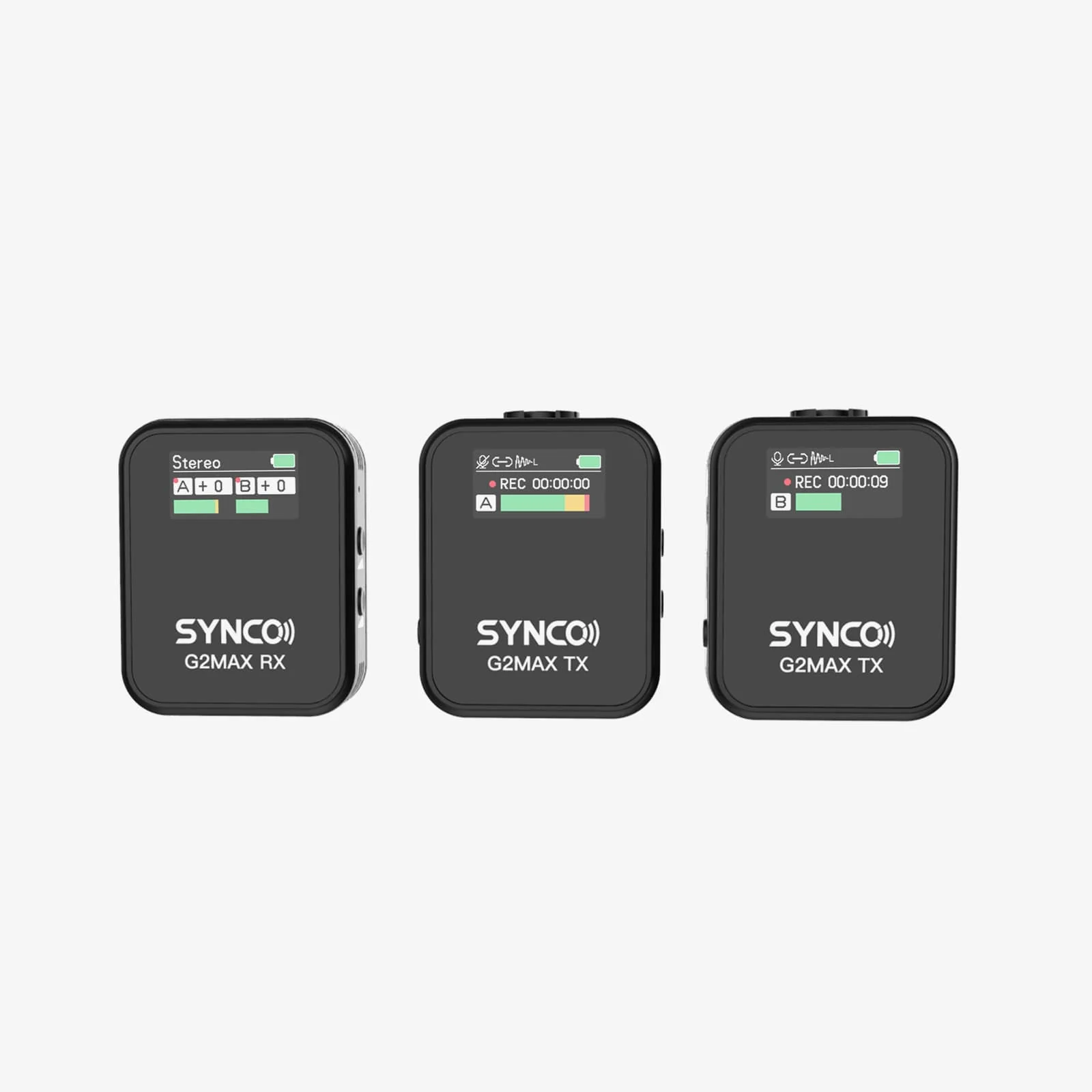 SYNCO G2 Max Wireless Microphones for Video, 8GB Onboard Recording, 8h Recording, 200m Transmission, TFT Screen - Image 4