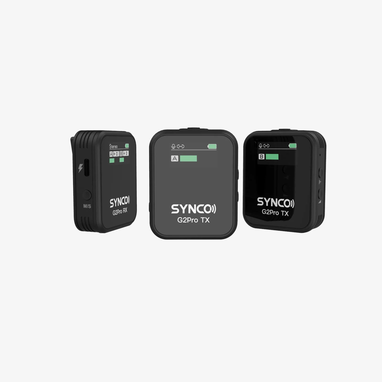 SYNCO G2 Pro Long Range Wireless Microphone with Charging Case, 24h Recording Total, One-Click Noise Cancellation, 200m Transmission, TFT Screen - Image 2