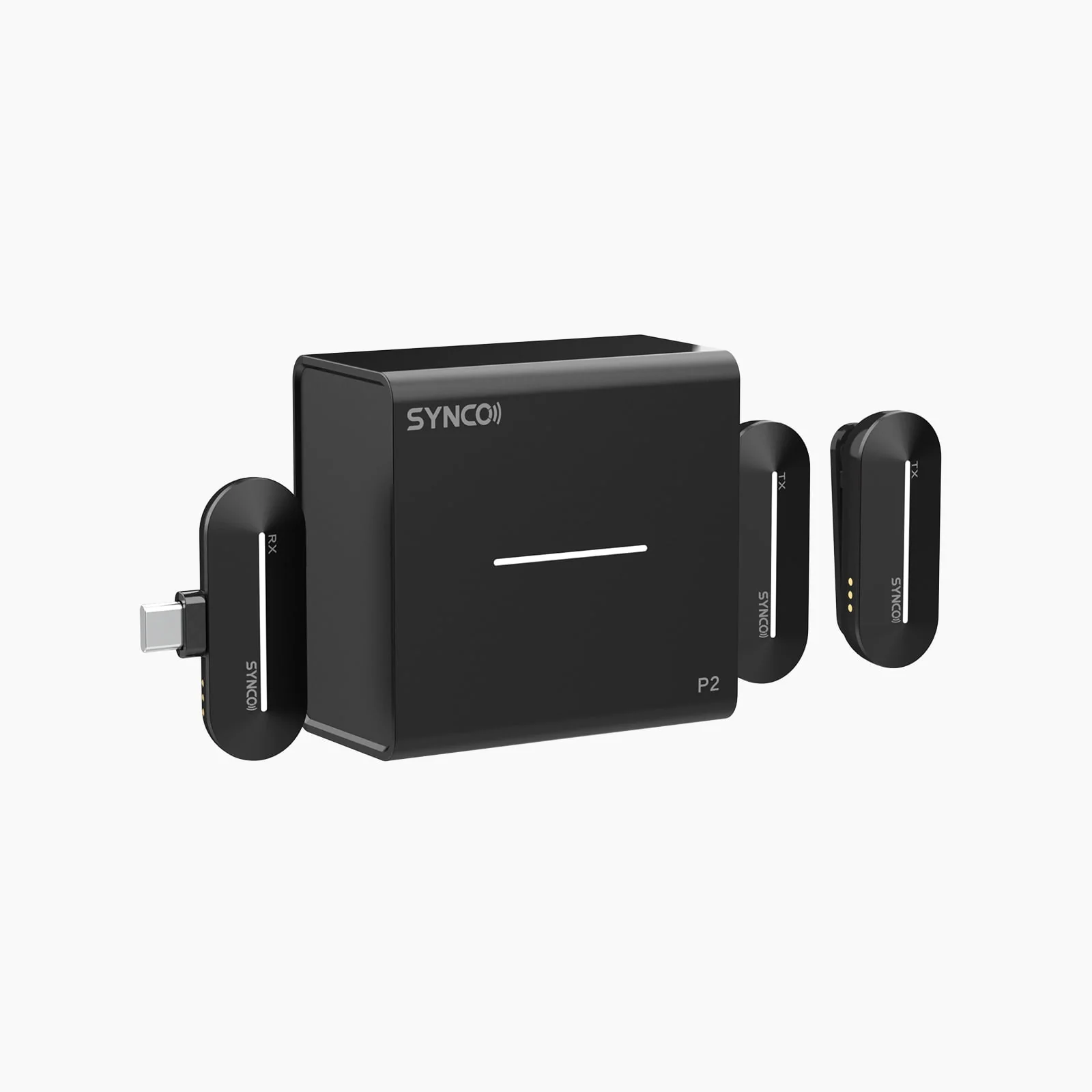 SYNCO P2S Condenser Microphone for Phone with 2 Transmitters, Charging Case, 15h Recording Total, Noise Reduction, 150m Transmission - Image 3