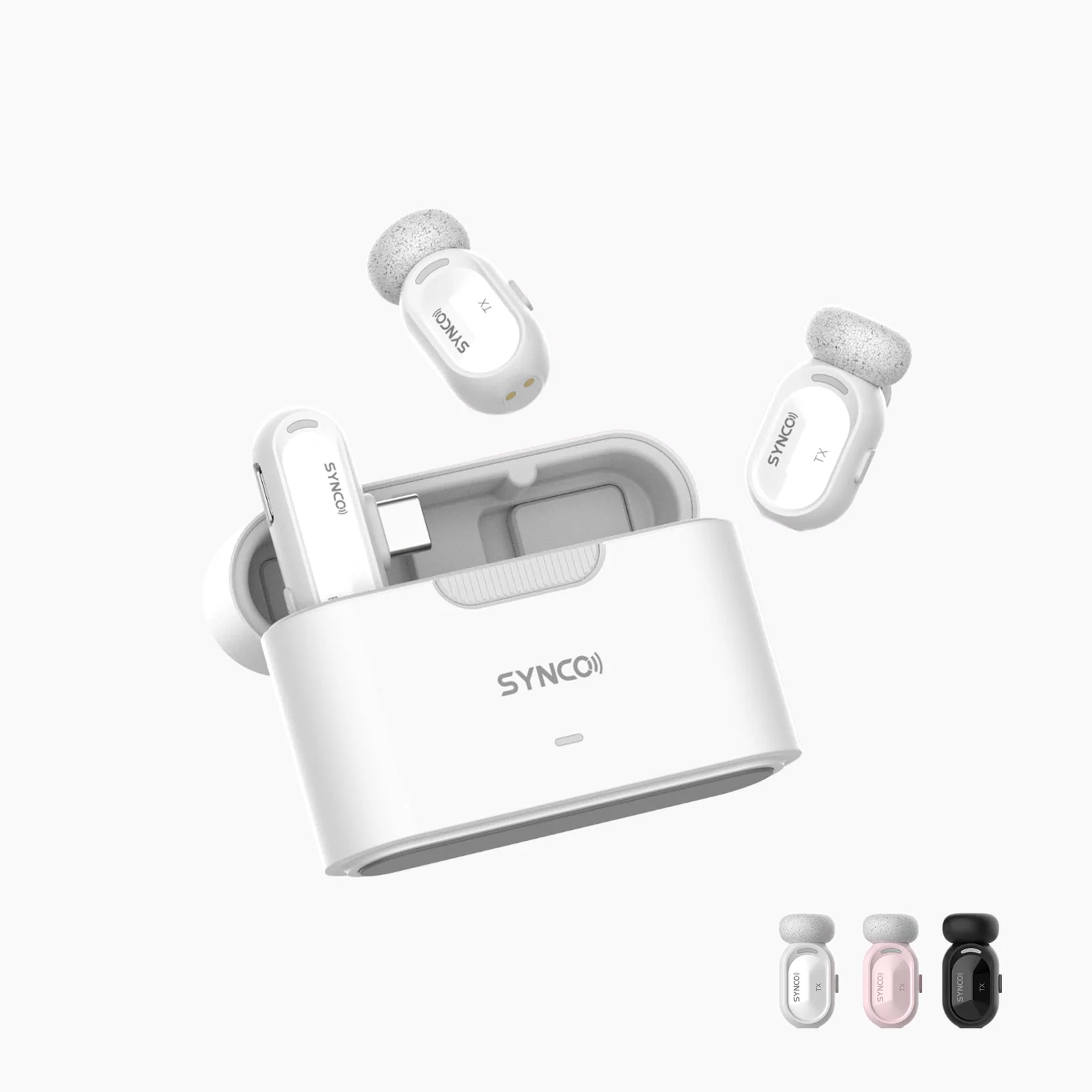 SYNCO Smic Mini Wireless Lavalier Microphone for Phone, 48kHz/24-bit Audio, 12h Recording Total, Noise Reduction, 100m Transmission